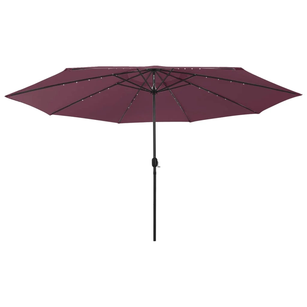 Ombrellone da esterno con luce LED e palo in metallo 400 cm bordeaux 02_0008181