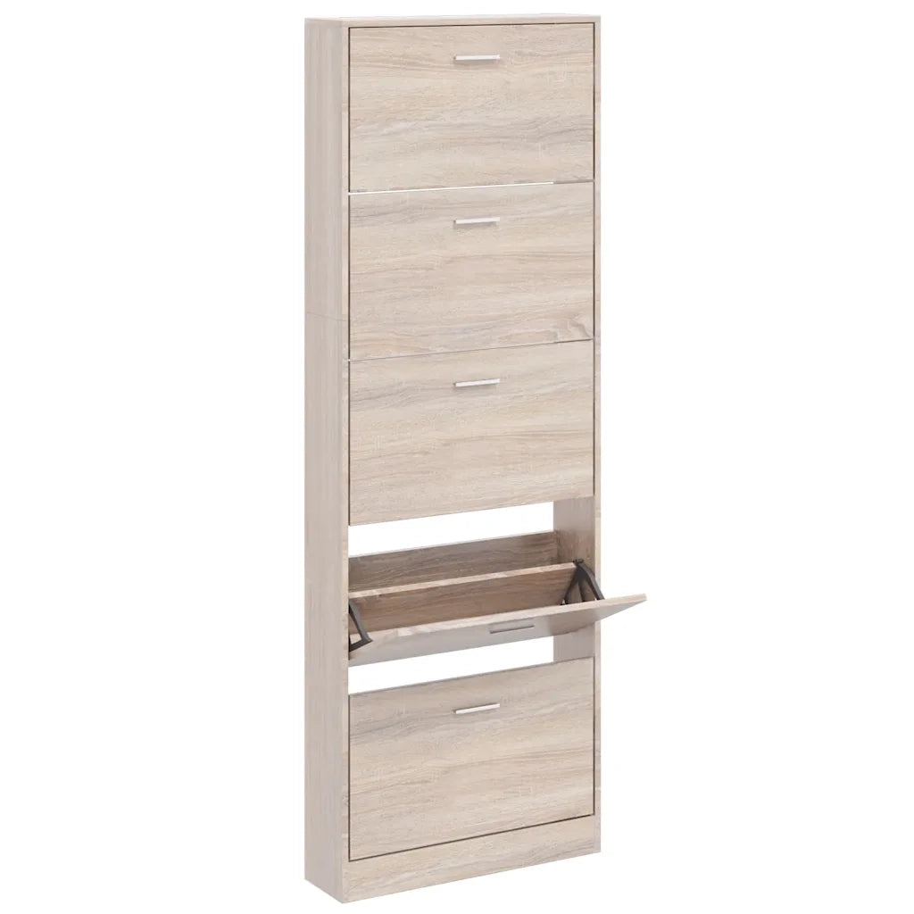Scarpiera in Legno Aspetto Quercia con 5 Scomparti cod mxl 48496