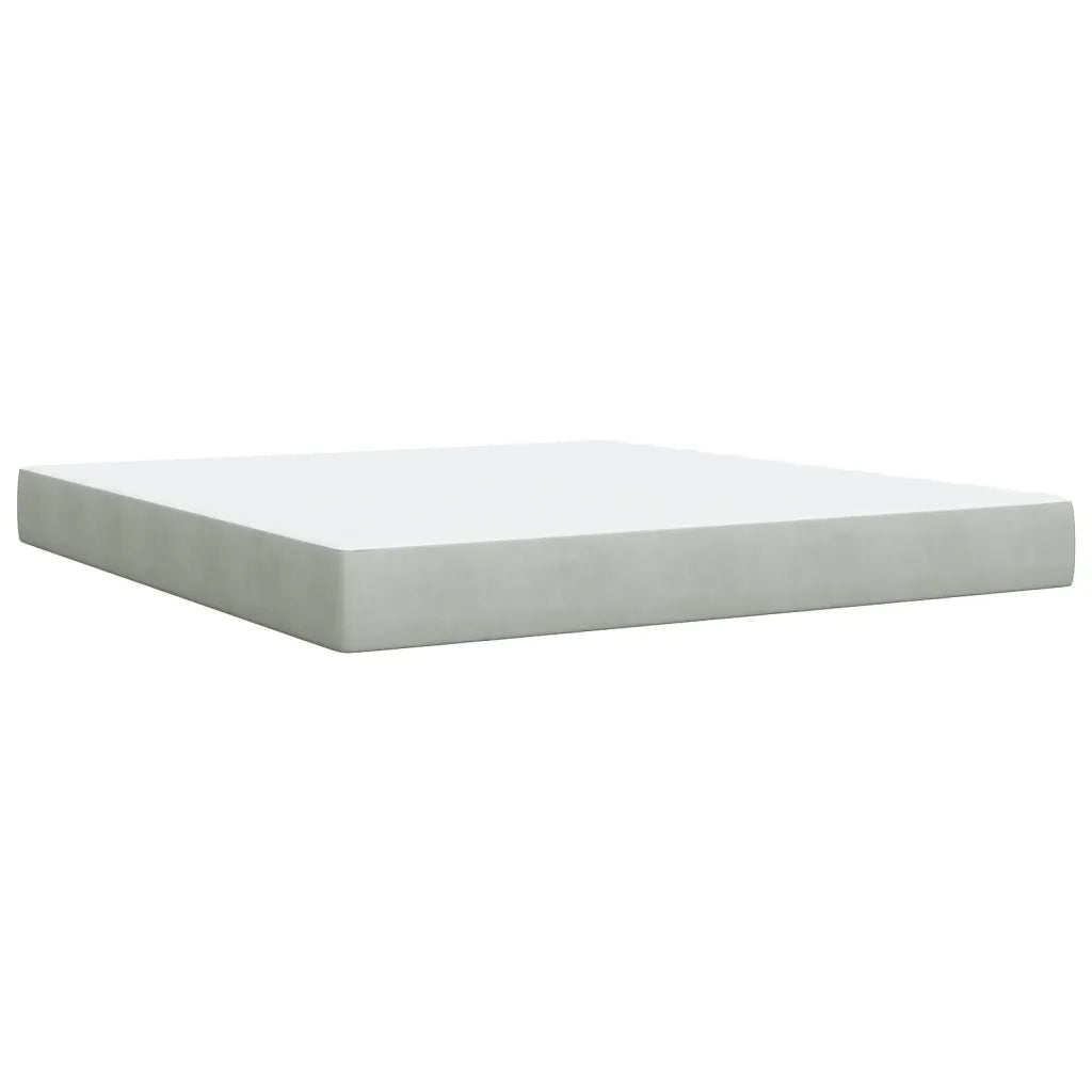 Giroletto a Molle con Materasso Grigio Chiaro 180x200cm Velluto