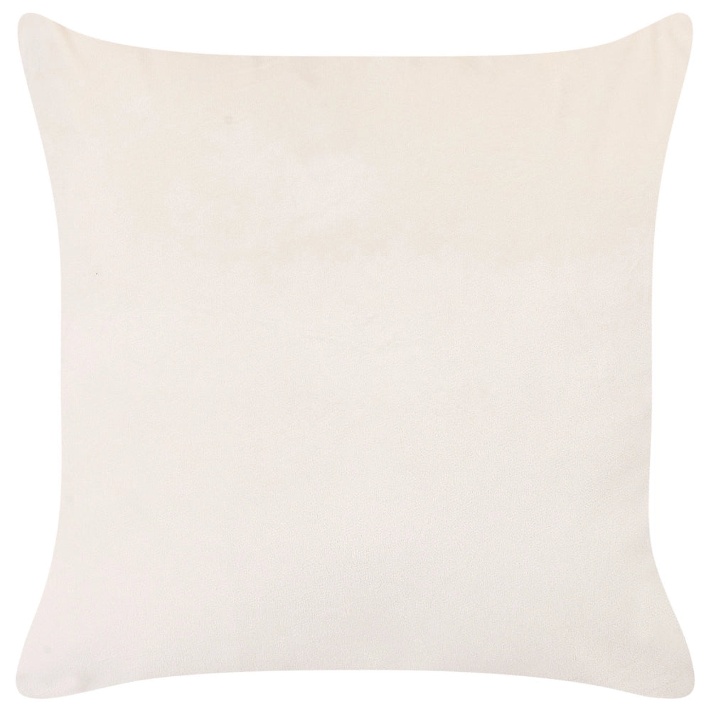 Set di 2 cuscini sparsi in velluto beige e rosa 45 x 45 cm Cuscino da lancio Motivo floreale rimovibile con imbottitura