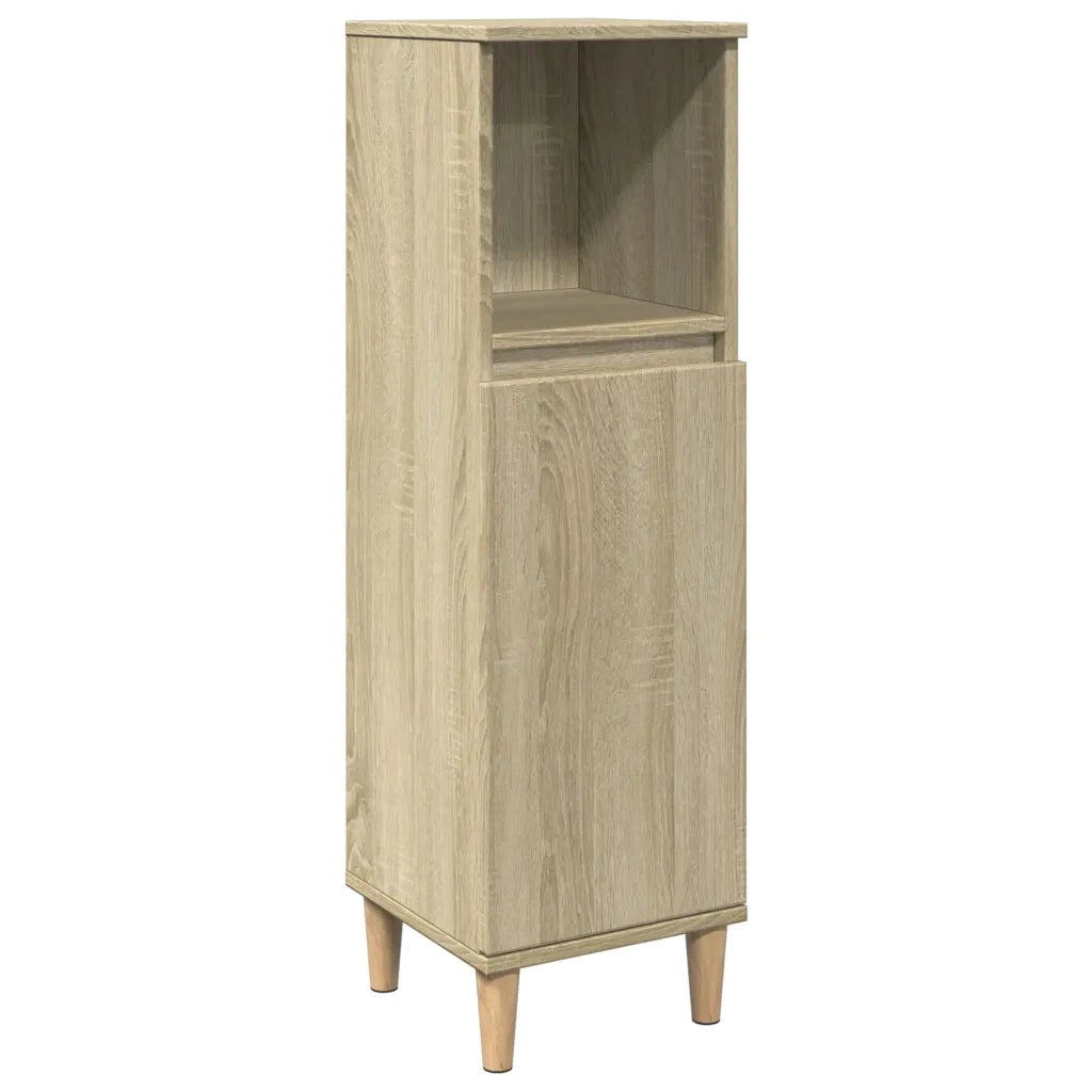 Set Mobili da Bagno | Armadio da bagno 3 pz Rovere Sonoma in Legno Multistrato