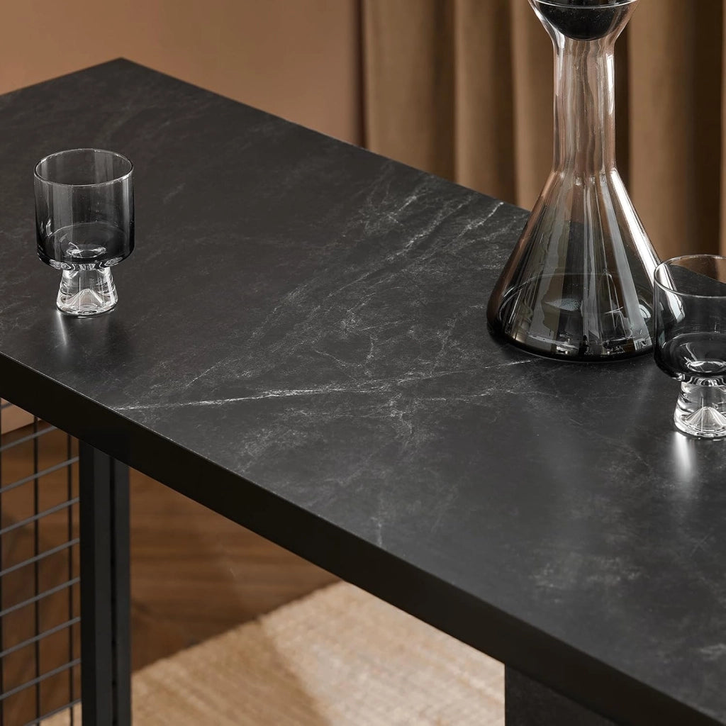 Tavolo alto bar Tavolo da pranzo Tavolo da balcone Penisola cucina Nero 120x50x105cm FWT100-SCH