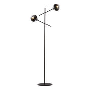 Piantana Contemporaneo Yama Acciaio Nero 2 Luci E14 Ip20