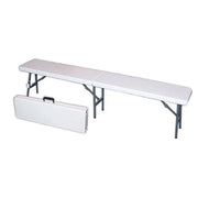 PANCA PIEGHEVOLE DA GIARDINO HORECA IN PLASTICA HDPE BIANCA 183X30X44 CM