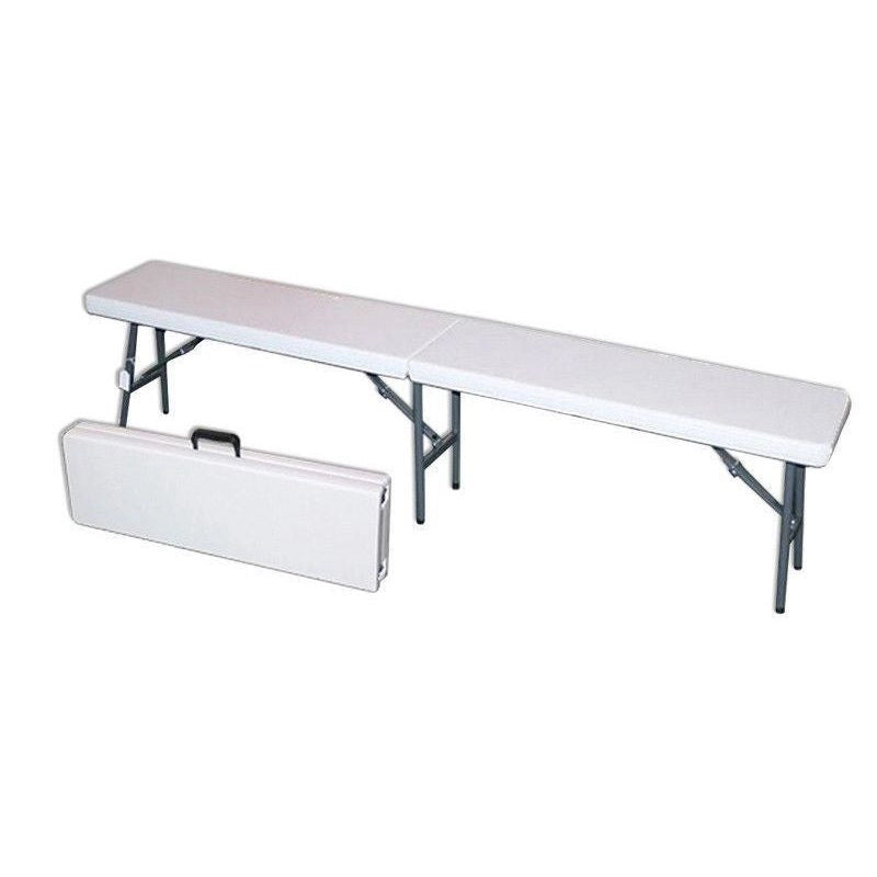PANCA PIEGHEVOLE DA GIARDINO HORECA IN PLASTICA HDPE BIANCA 183X30X44 CM