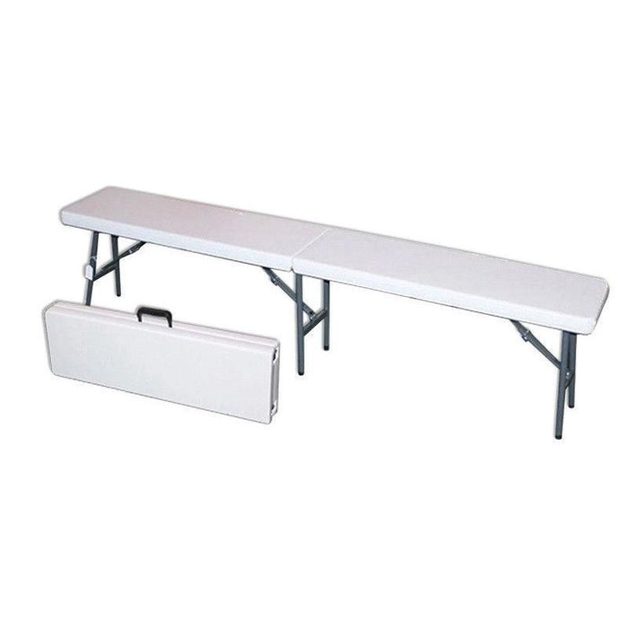 PANCA PIEGHEVOLE DA GIARDINO HORECA IN PLASTICA HDPE BIANCA 183X30X44 CM