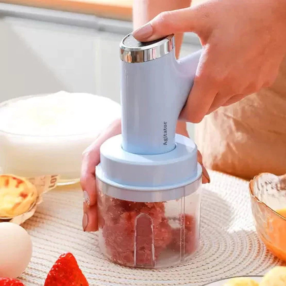 Trade Shop - Mini Frullatore Elettrico Ricaricabile Multifunzionale Con Frusta Sbattitore -