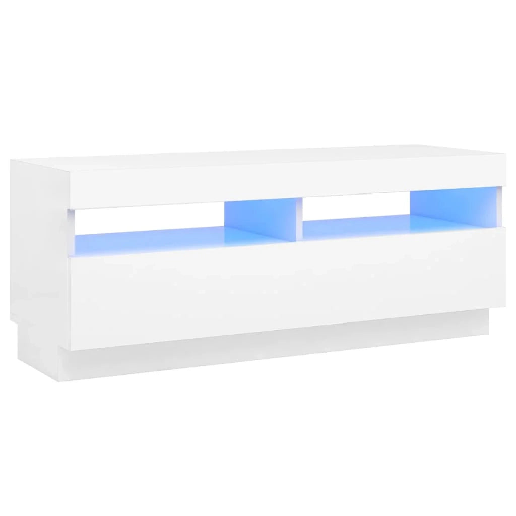 Mobile TV multimediale scaffale TV credenza mobile TV per sala da pranzo soggiorno camera da letto con luci LED 100 x 35 x 40 cm bianco 02_0026507
