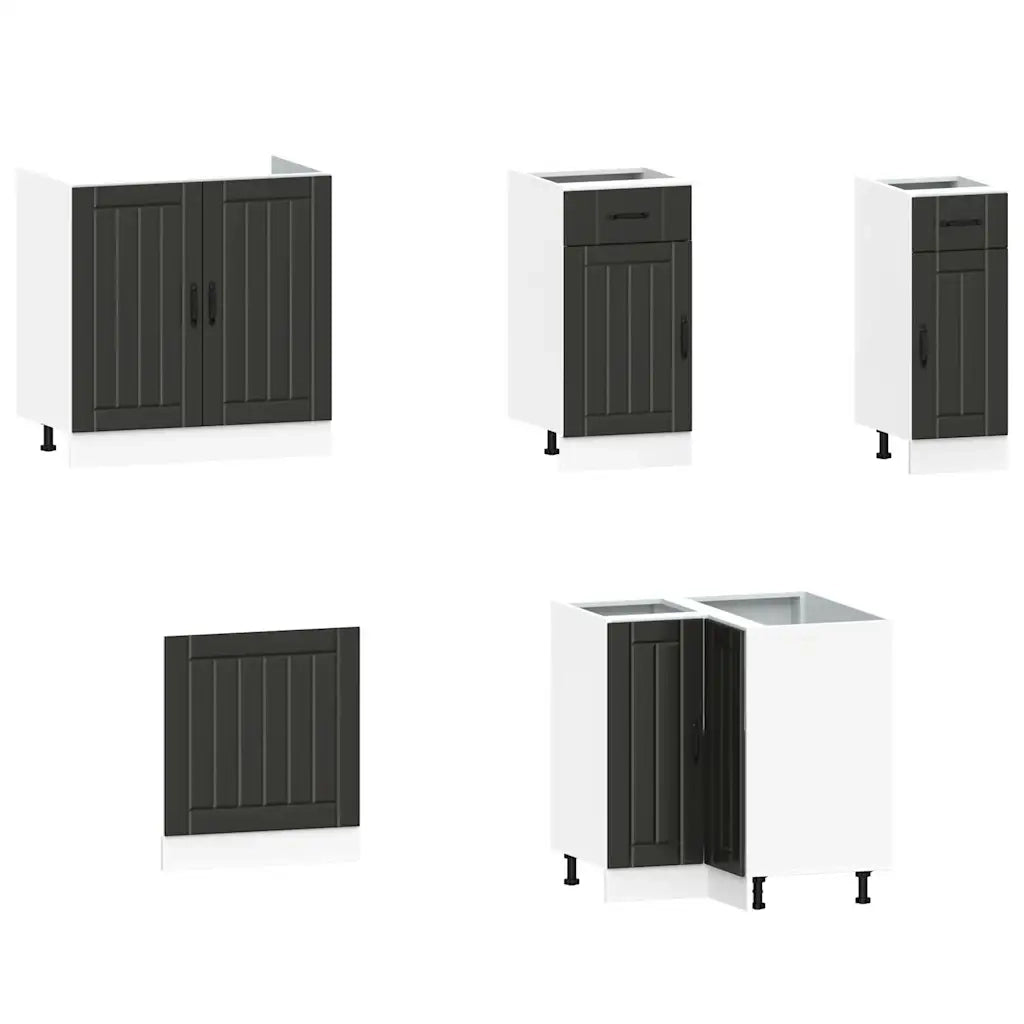 Set Mobili da Cucina 11 pz Lucca Neri Legno Multistrato 3314952