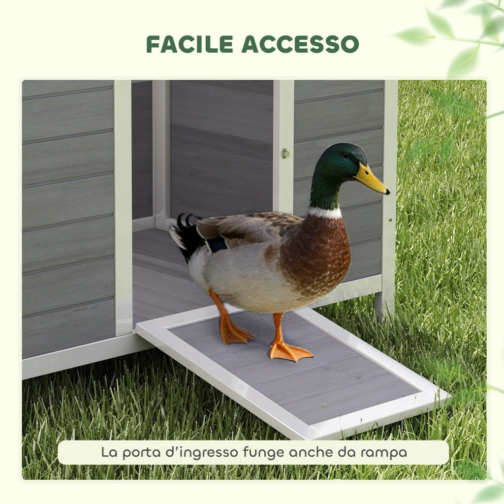 Casetta per Anatre Legno con Tetto Apribile ¨C zephmum ¨C 93x70x72 cm Multicolore