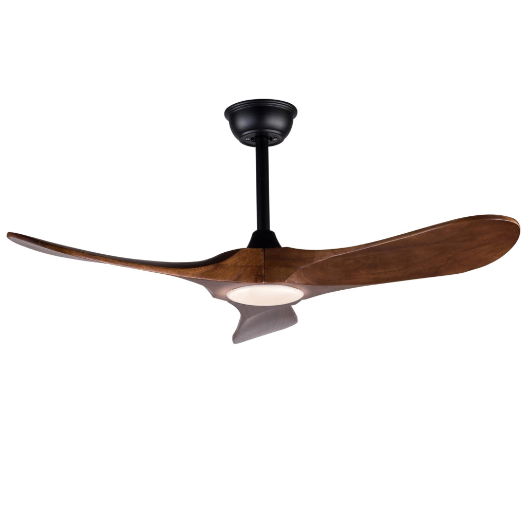 Ventilatore da soffitto 42 pollici con LED dimmerabile, telecomando, metallo e legno