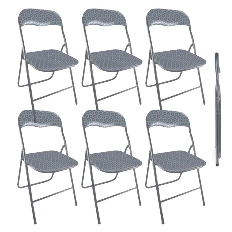 SET 6 SEDIE PIEGHEVOLI IMBOTTITE GOLF GRIGIO, 44X45X78H CM, SEDUTA COMODA, PORTATILE, STRUTTURA IN METALLO, SLIM, SALVASPAZIO, RESISTENTE