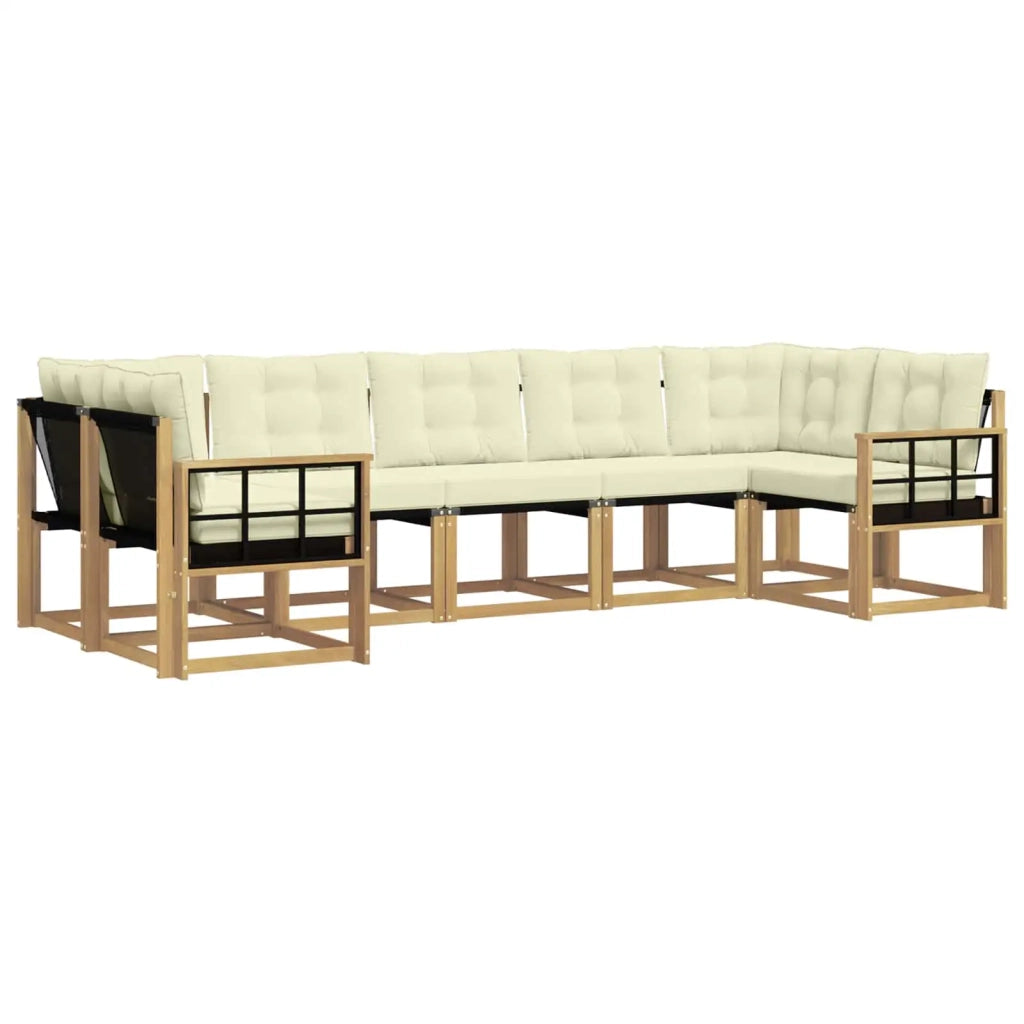 Set di divani da esterno 7 pz Bianco e Crema 3389840