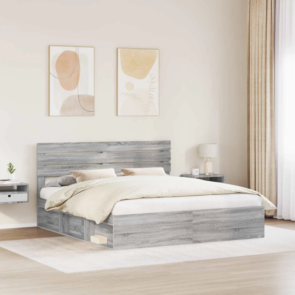 Struttura del letto Grigio Sonoma 180 x 200 cm Pino massello 3411388