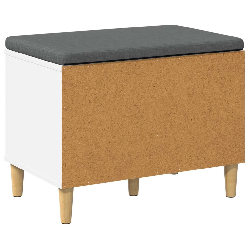 Panca per ingresso con cuscino-Sgabello-Panca da Corridoio con porta Bianco 60 x 38 x 46 cm 488096