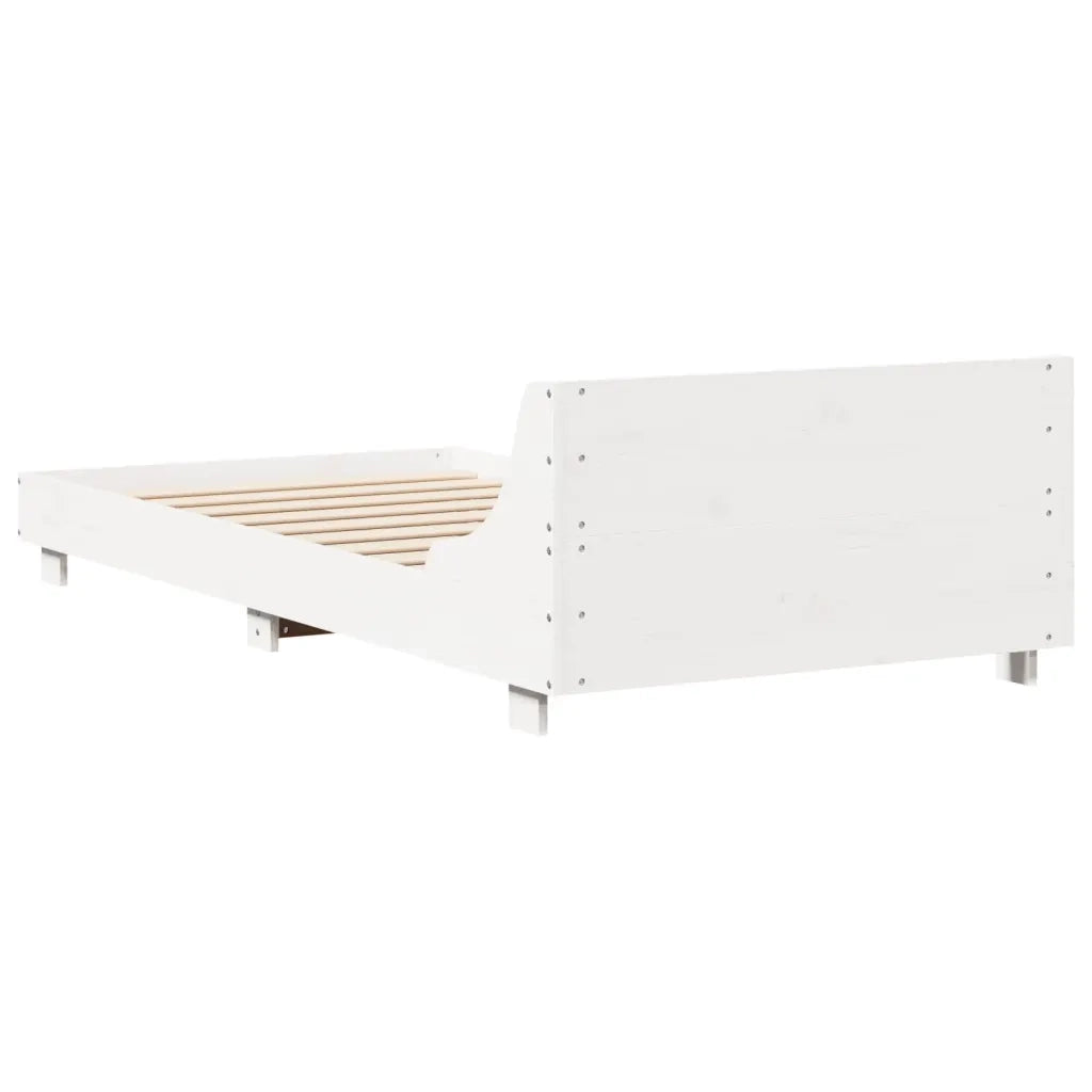Giroletto senza Materasso Bianco 100x200 cm Legno Massello Pino