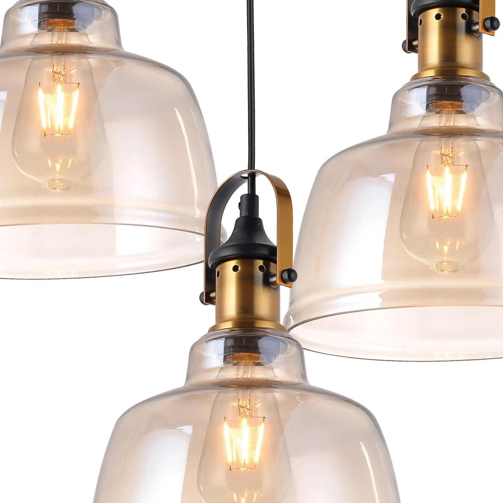 LÚZETE - LAMPADA DA SOFFITTO A 3 LUCI FEBBRAIO CRISTALLO CHAMPAGNE BASE CIRCOLARE