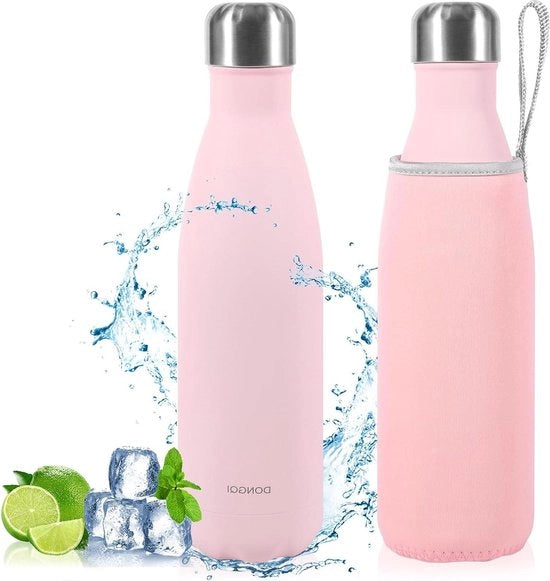 Ottone Insolubile Fusto Acqua 500 ml - Doppio Strato a Vuoto Isolato - Rosa