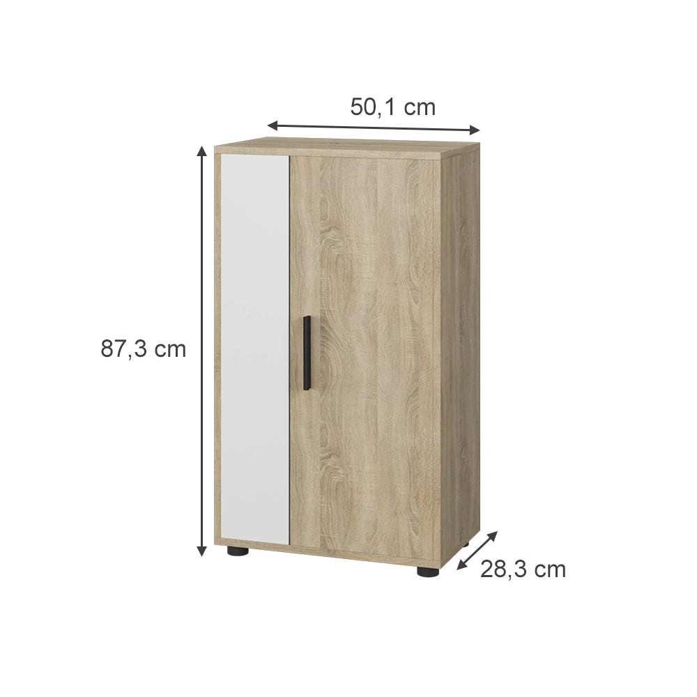 Vicco Cassettiera Sonoma/Bianco 50.1 x 87.3 cm con 2 scomparti