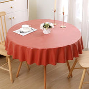 Tavolino Coperta con Aspetto di Lino 140 cm a Rondi, Grigio Scuro - Lavabile e Idrorepellente