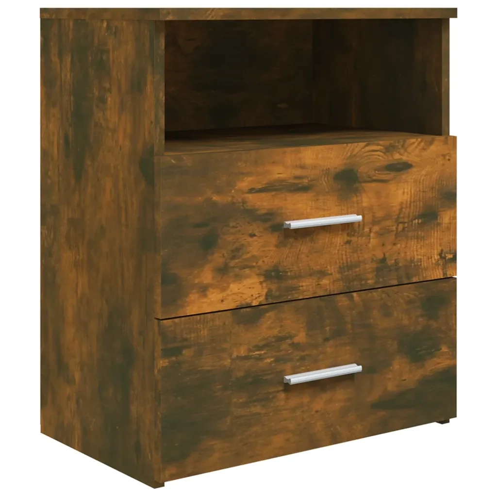Comodini 2 pz-Set di 2 Tavolino da notte Rovere Fumo 50x32x60 cm
