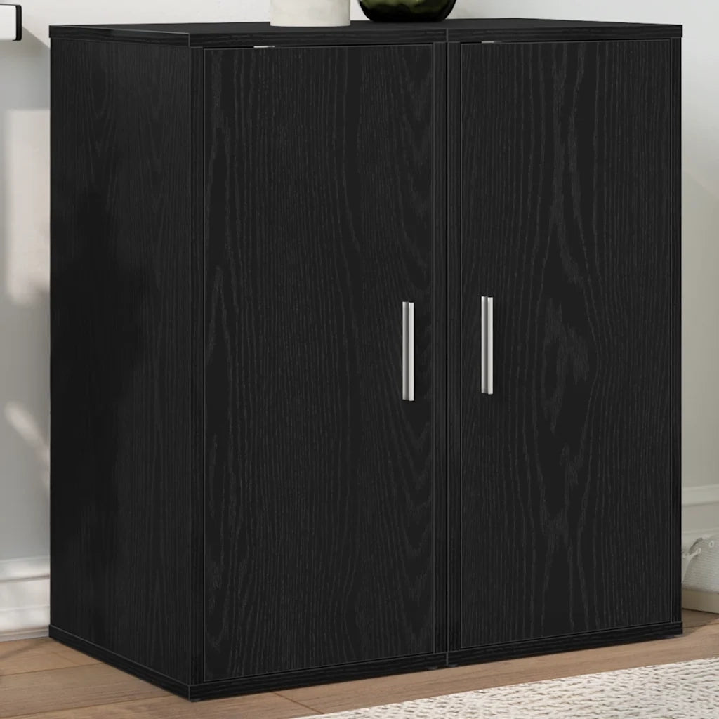 Scarpiere 2 pz Rovere Nero 32x35x70 cm in Legno Multistrato