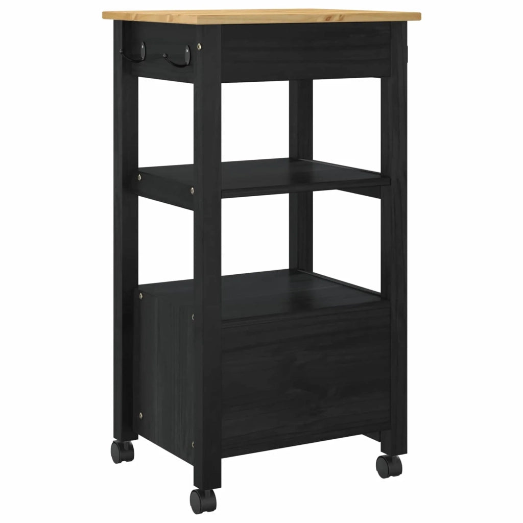 Carrello da Cucina MONZA Nero 48 x 40 x 88,5 cm CFW2785356
