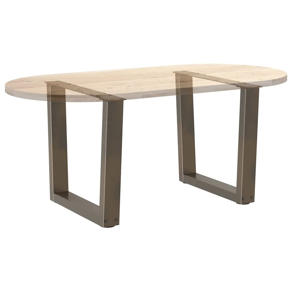 Gambe per Tavolino da Caff¨¨ a Forma di V 2 pz-Set di 2 Gamba per Tavolo Acciaio Naturale 60x(42-43,3) cm Acciaio 559498
