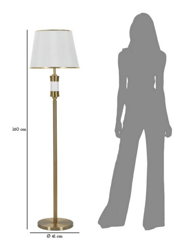 Lampada da terra Grisaille, Luce da terra, Lampada da pavimento, Lampada a stelo, 41x41 h160 cm, Bianco e Oro