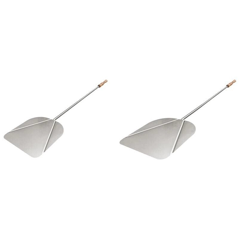PALA IN ACCIAIO INOX RETTANGOLARE 29 X 33 CM CON MANICO PER FORNO E BARBECUE