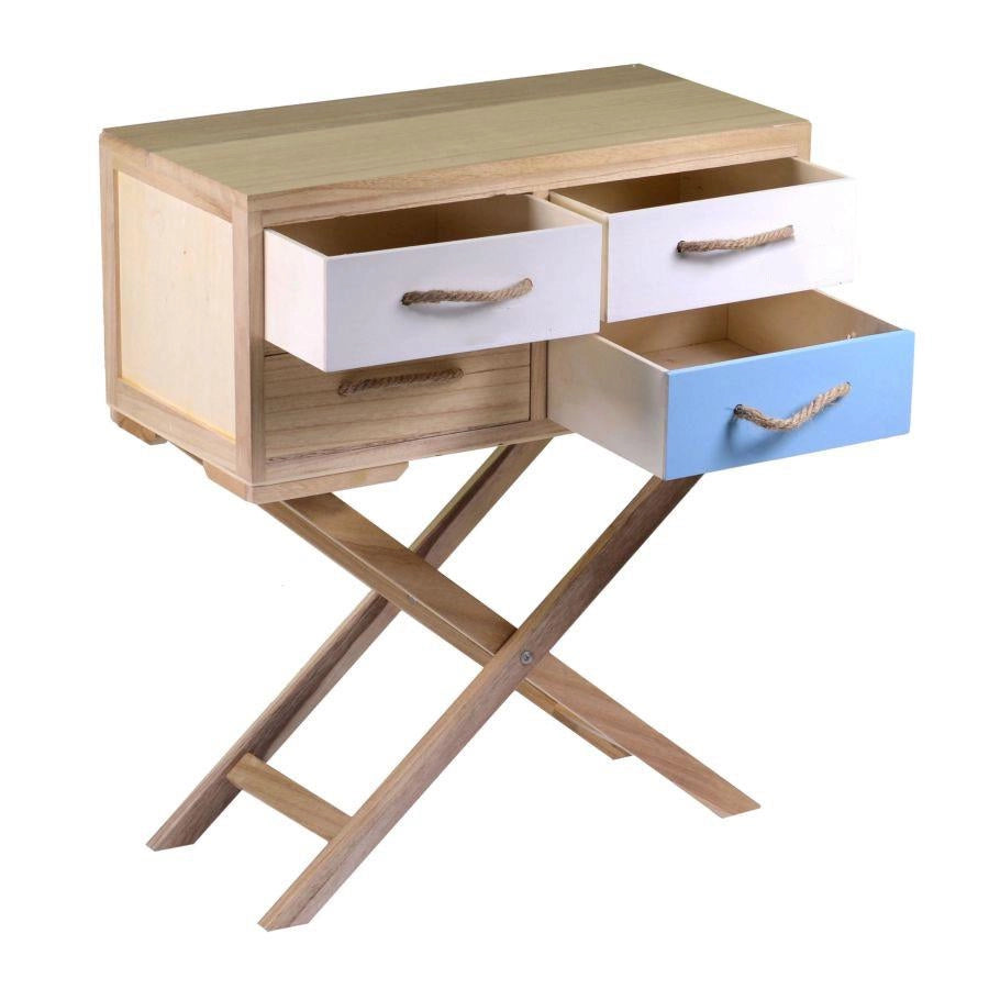 Cassettiera 4 Cassetti 60x30xh30/72 cm in Legno