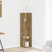 Scaffale Angolare Rovere Artigianale 33x33x132 cm in Truciolato 856723