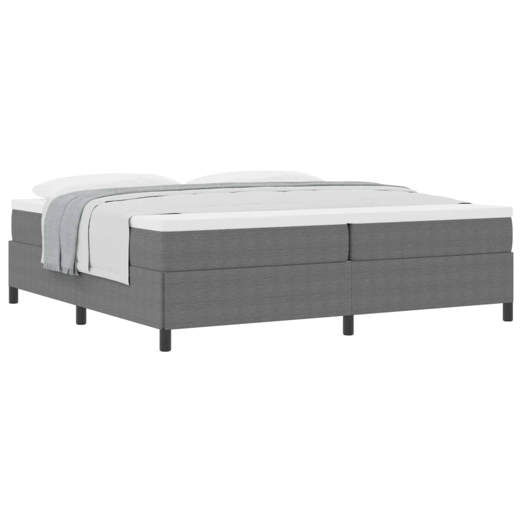 Letto a molle Grigio Chiaro 200 x 200 cm Tessuto in Cords 42006987