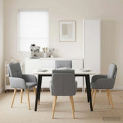 Sedie da pranzo 4 pcs Tessuto Grigio Chiaro 60 x 56 x 96 cm 3428357