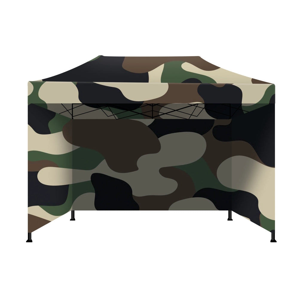Taman Tenda / Gazebo Per Giardino 3X4,5 Mt Impermeabile Tendone Pieghevole Per Fiere E Mercati Con Teli Laterali Colore Camouflage