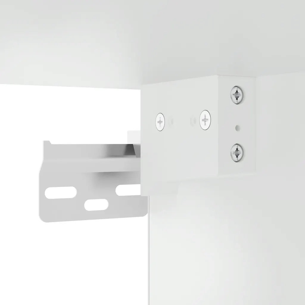 Pensile da Cucina con Porta in Vetro Lucca Bianco Lucido 853769
