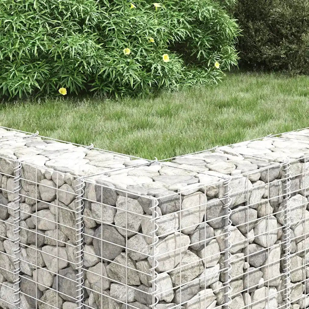 Fioriere Rialzate a Gabbione 3 pz 30x30x150 cm in Ferro 151250