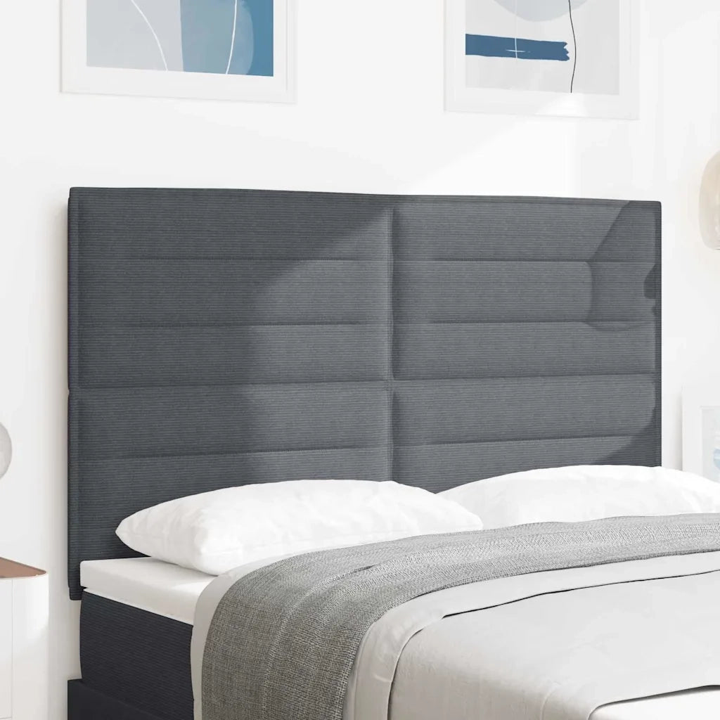 Testiera Grigio scuro 144 cm Tessuto in Cords 3337725