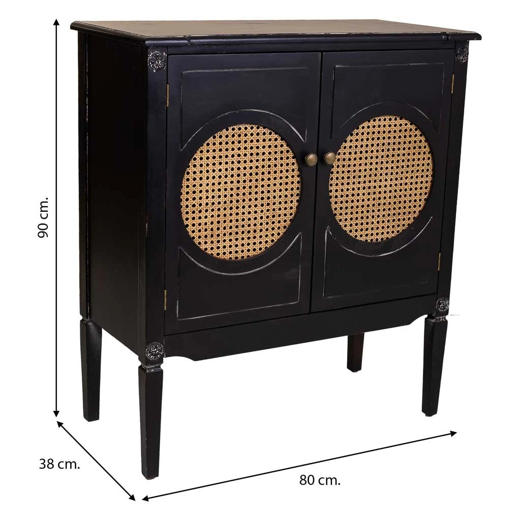 Mobile da ingresso in legno nero 80x38x90h