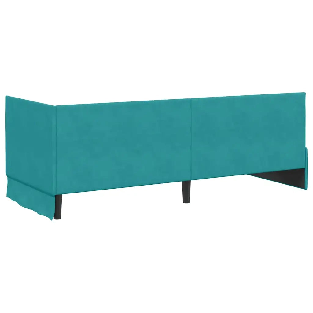 Struttura Letto Angolare con Materasso 2 pz-Giroletto con materasso Turchese Velluto 768770