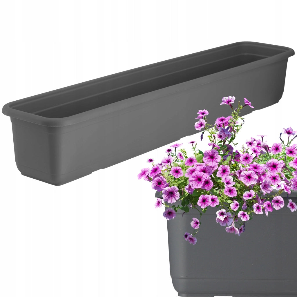 Vaso da fiori KADAX per balcone, 80 cm, con base oblunga