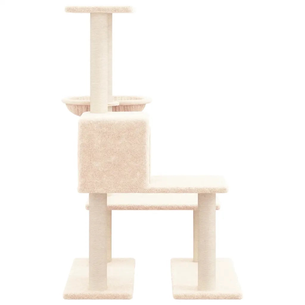 Albero per Gatti con Tiragraffi in Sisal Crema 94,5 cm 171639