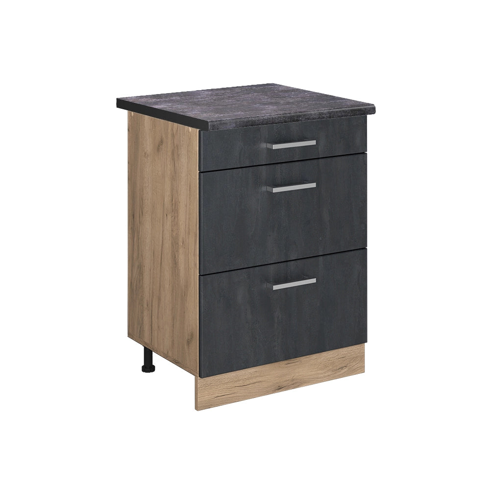 Vicco Mobiletto base per cucina Calcestruzzo nero 60 cm PL Antracite