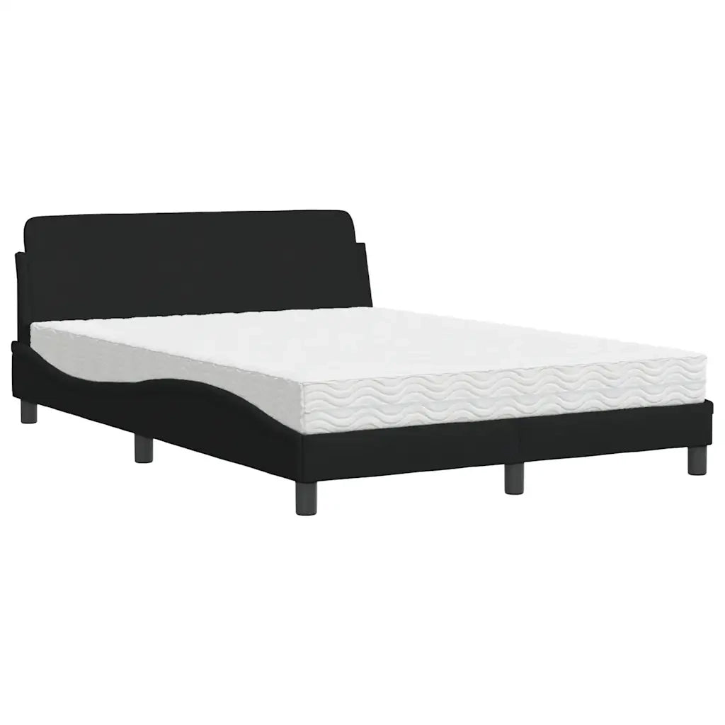 Letto matrimoniale | Letto per adulti | Letto con Materasso Dover Nero 120x200 cm in Tessuto