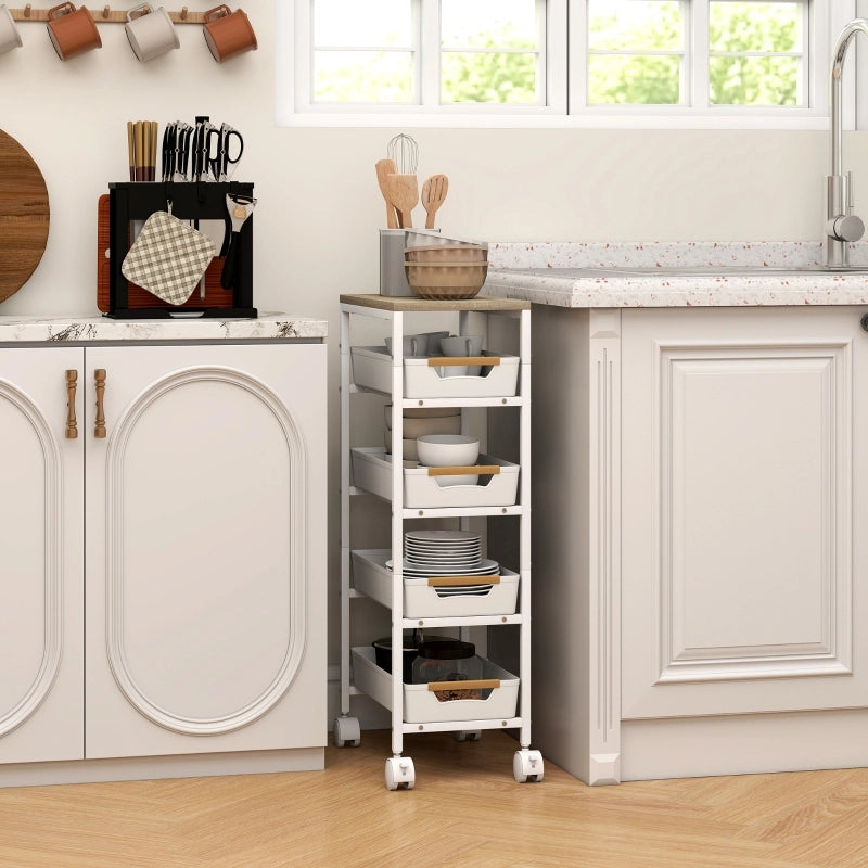 CARRELLO DA CUCINA 39,5x24x82 cm Bianco in metallo