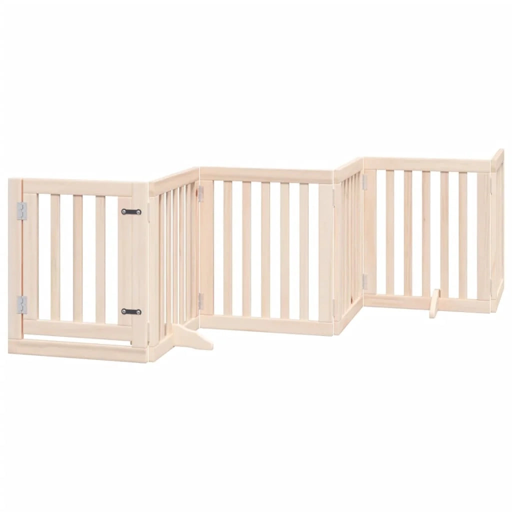 Cancelletto di sicurezza per animali domestici porta pieghevole 15 pannelli legno di pioppo marrone 02_0023196