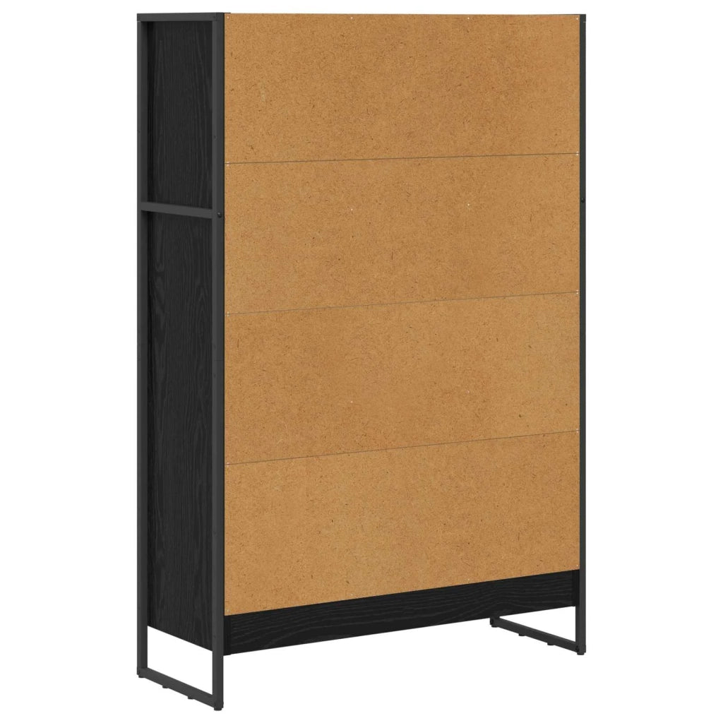 Armadio per Libri Rovere Nero 80 x 30 x 121 cm 886414
