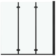 Box Doccia Pieghevole a Libro 3 Pannelli in ESG 130x138 cm Nero CFW5446418
