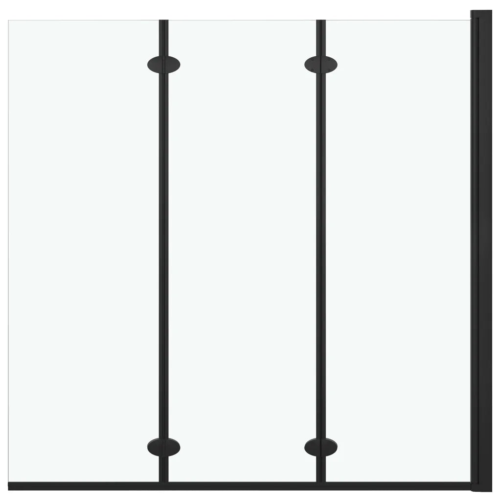 Box Doccia Pieghevole a Libro 3 Pannelli in ESG 130x138 cm Nero CFW5446418