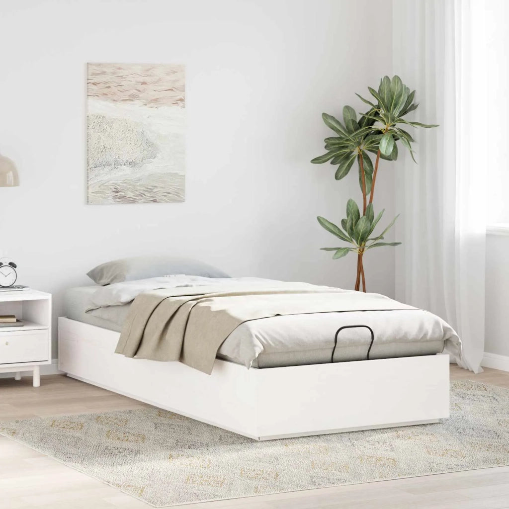 Letto ottomano Bianco 75 x 190 cm Legno di pino massiccio 3418724